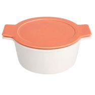 Porland Cookland Isıya Dayanıklı 1.3 lt Porselen Turuncu Kapaklı Derin Tencere