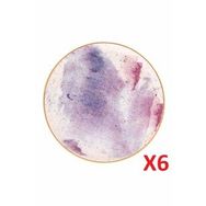 Porland Cosmos Desen 24 cm 6'lı Düz Tabak
