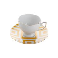 Porland Desen 4 Sarı 170 cc Morocco Tabaklı Çay Fincanı