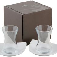 Porland Lotus İki Kişilik 4 Parça Beyaz Çay Bardağı Takımı