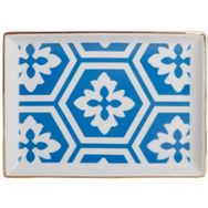 Porland Morocco Desen 2 Mavi 18x13 cm Porselen Kahvaltı Tabağı