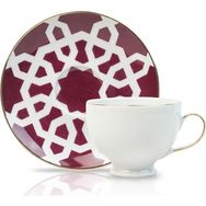 Porland Morocco Desen 5 170 cc Fuşya Tabaklı Çay Fincanı