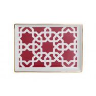 Porland Morocco Desen 5 Fuşya 18x13 cm Porselen Kahvaltı Tabağı
