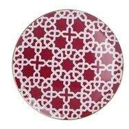 Porland Morocco Fuşya Desen 5 28 cm Porselen Düz Tabak