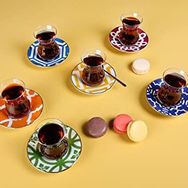 Porland Morocco Karma Renk Karışık 6'lı Çay Bardak Seti