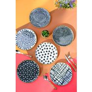 Porland New Fractal 20 cm 6 Parça Yeni Şeritli Pasta Takımı