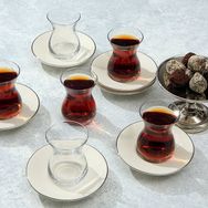 Porland Peride Platin 12 Parça 6 Kişilik Çay Takımı