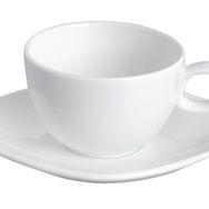 Porland Perspective Beyaz 210 cc Tabaklı Porselen Çay Fincanı