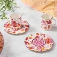Porland Pinky 80 cc Desen 1 2 Kişilik Kahve Takımı