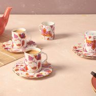 Porland Pinky Desen 1 4 Kişilik 80 cc Kahve Takımı
