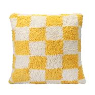 Porland Pop Plaid Sarı 45x45 cm Dokuma Yastık