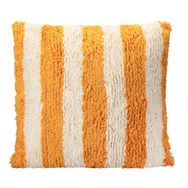 Porland Pop Stripe Hardal 45x45 cm Dokuma Yastık