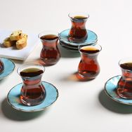Porland Seasons Turkuaz 12 Parça 6 Kişilik Çay Takımı