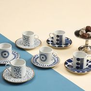 Porland Spotty 6 Kişilik 12 Parça 90 cc Kahve Fincan Takım