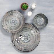 Porland Stoneware Vintage 3 Parça Tek Kişilik Yemek Takımı