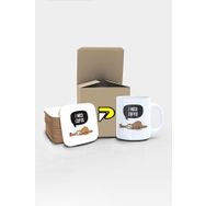 Postermanya Tembel Hayvan I Need Coffee Tasarımlı Baskılı Kupa Bardak Seti