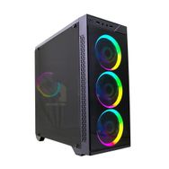 Power Boost VK-C12B Siyah 4x Rainbow Fıxed Led Fan Midi Tower Pencereli Kasa