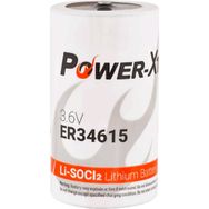 Power-xtra 3.6V ER34615 D Size Li-SOCI2 Lithium Pil