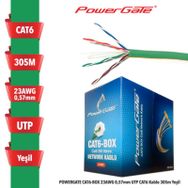 Powergate CAT6-BOX-GN 23AWG 0.57 mm Utp 305 mt Yeşil Cat6 Kablo