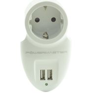 Powermaster Akım Korumalı İki Usb'li Tekli Priz
