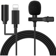 Powermaster JH-041-A Siyah Cep Telefonu Ligthning Girişli Youtuber Yaka Mikrofonu