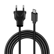 Powermaster Micro Serisi 220V Fişli Örgülü Şarj Usb Kablo