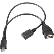 Powermaster USB Dişi Micro USB Erkek Dişi Y OTG 20 cm Kablo