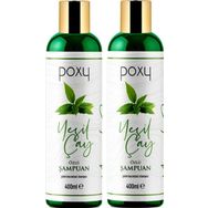 Poxy 2x400 ml Yeşil Çay Özlü İnce Telli Şampuan