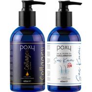 Poxy Collagen/ Biotin Özlü 400 ml Saç Kremi + Tüm Saç Tiplerine Özel Durulanmayan 400 ml Saç Kremi