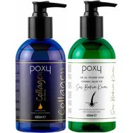 Poxy Collagen Biotin Özlü 400 ml Saç Kremi + Tüm Saç Tiplerine Uygun 400 ml Saç Bakım Kremi