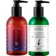 Poxy Kapalı Saçlara Özel Sarımsak Özlü 400 ml Saç Kremi + Tüm Saç Tiplerine Uygun 400 ml Saç Bakım Kremi