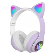 Poyraz Global Pro Mor - Mavi Kedi Kulak 5.0 Wireless Kablosuz Kulak Üstü Kulaklık