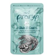 Pramy Skin Coat Jöle İçinde Karidesli Deniz Taraklı ve Ton Balıklı 70 gr Yetişkin Kedi Konservesi