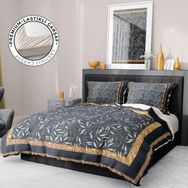 Premium Luxury 3D Pamuk Saten Dark Leaf Çift Kişilik Nevresim Takımı