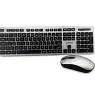 Preo KM06 Zarif Kasa Damla Tasarımlı Tuş Gümüş Kablosuz Klavye Mouse Set