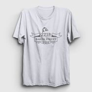 Presmono 221B Sherlock Holmes Beyaz Kadın T-shirt