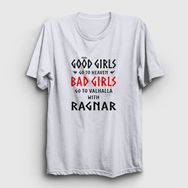 Presmono Bad Girls Vikings Beyaz Unisex T-Shirt