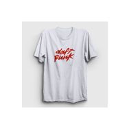 Presmono Beyaz Logo Daft Punk Unisex T-Shirt