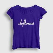 Presmono Beyaz Logo Deftones Kadın T-shirt
