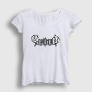 Presmono Beyaz Logo Ensiferum Kadın T-Shirt