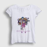 Presmono Beyaz Sun Gorillaz Kadın T-shirt