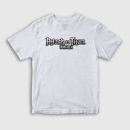 Presmono Logo Anime Attack On Titan Beyaz Unisex T-shirt