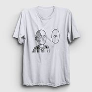 Presmono Ok Anime One Punch Man Beyaz Unisex T-Shirt