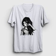 Presmono Retro Amy Winehouse Beyaz Unisex T-shirt
