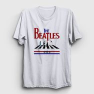 Presmono Unisex Walk V2 The Beatles Gri Kolsuz T-shirt