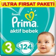 Prima Aktif Bebek No:3 Midi 124 Adet Bebek Bezi