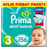 Prima Aktif Bebek No:3 Midi 156 Adet Bebek Bezi
