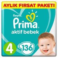 Prima Aktif Bebek No:4 Maxi 136 Adet Bebek Bezi