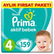 Prima Aktif Bebek No:4 Maxi 159 Adet Bebek Bezi