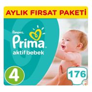 Prima Aktif Bebek No:4 Maxi 176 Adet Bebek Bezi